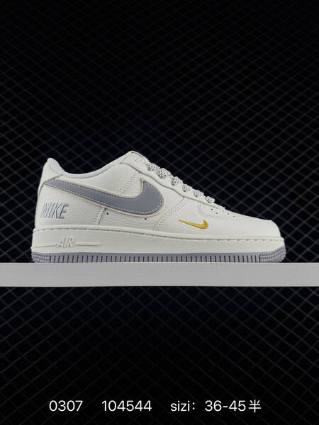 Nike Air Force 1 07 Low white gray with yellow accent 36-45 5 lifestyle