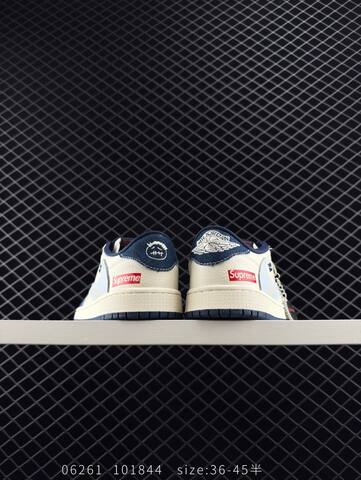 Jordan Air Jordan 1 Low Travis Scott Supreme DIY Sail Navy Blue Light Blue Red EU 36-45 Sneaker - Unisex (BS-81147)