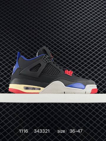 Jordan Air Jordan 4 Retro Black Red Blue Cream White EU 36-47 Basketball Shoe - Unisex (BS-80248)