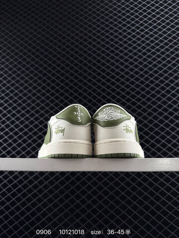 Jordan Air Jordan 1 Low OG SP Travis Scott Fragment Stussy Sail Olive Green White EU 36-45 Sneaker - Unisex (BS-80758)