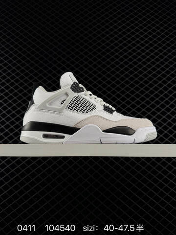 Jordan Air Jordan 4 Retro White Light Grey Black EU 40-47 5 Basketball Shoe - Men's (BS-79513)