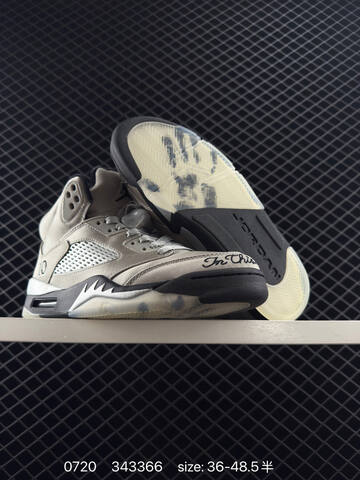 Jordan Air Jordan 5 Wings IO2038-001 Medium Grey Black Silver Off White EU 36-48 5 Basketball Shoe - Unisex (BS-81042)