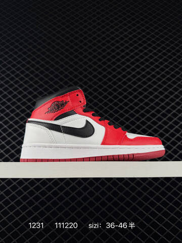 Jordan Air Jordan 1 Mid 554724 173 White Red Black EU 36-46 Basketball Shoe - Unisex (BS-79927)