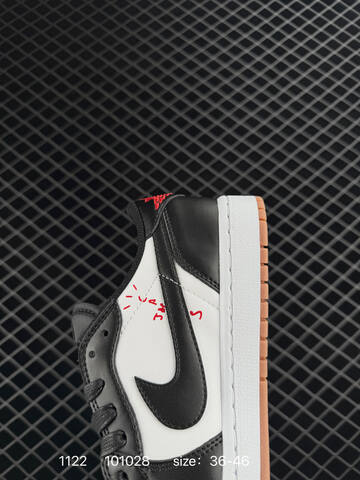 Jordan Travis Scott x Air Jordan 1 Low Black White Red Gum EU 36-46 Sneaker - Unisex (BS-80215)