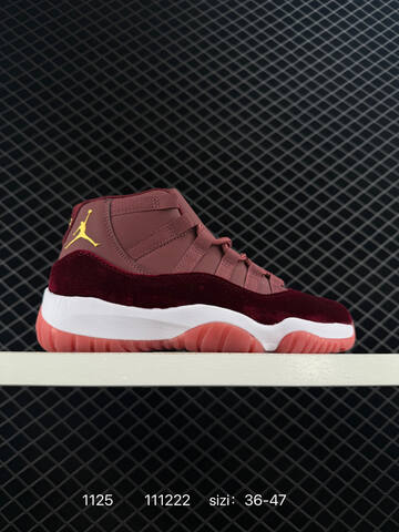 Jordan Air Jordan 11 Retro Burgundy Dusty Rose White Orange EU 36-47 Basketball Shoe - Unisex (BS-80189)