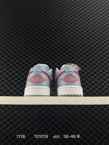 Jordan Air Jordan 1 Low Light Blue Sail Red White EU 36-46 Sneaker - Unisex (BS-80185)