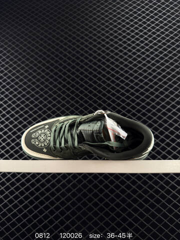 Jordan Air Jordan 1 Low Travis Scott Reverse Mocha Chrome Hearts Custom Dark Green Off White EU 36-45 Sneaker - Unisex (BS-80929)