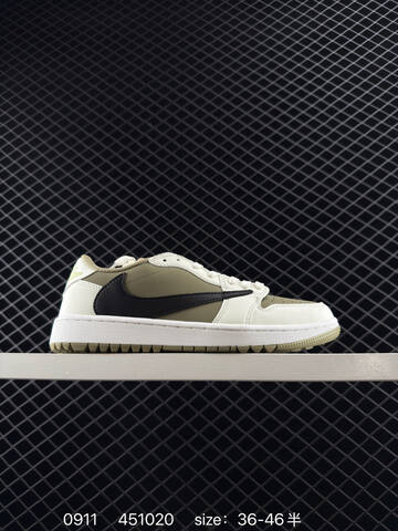 Jordan Travis Scott x Air Jordan 1 Low Reverse Mocha Beige Black EU 36-46 Sneaker - Unisex (BS-80739)