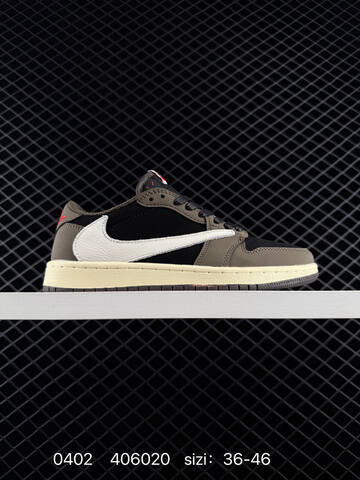 Jordan Air Jordan 1 Low Travis Scott CQ4277-001 Mocha Black White Sail EU 36-46 Sneaker - Unisex (BS-79559)