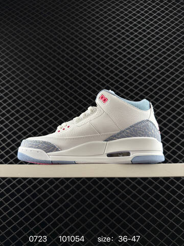 Jordan Air Jordan 3 Retro White And Cobalt Bliss White Light Blue Pink EU 36-47 Basketball Shoe - Unisex (BS-81028)