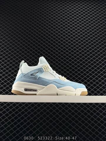 Jordan Air Jordan 4 Retro Denim Worn Blue Light Blue White Gold EU 40-47 Basketball Shoe - Men's (BS-81119)