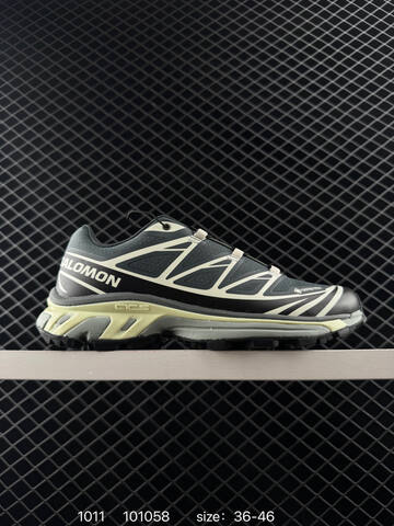 Salomon XT-6 Cream Lavender Black Yellow 36-46 Trail Shoe Trail Running Sneakers - Unisex (BS-85965)