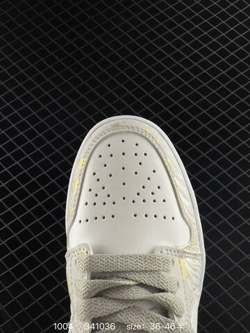 Jordan Air Jordan 1 Low White Gold Grey Gum EU 36-46 Sneaker - Unisex (BS-80582)