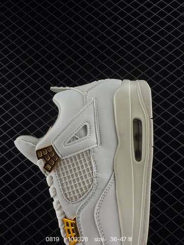 Jordan Air Jordan 4 Retro Vivid Sulfur White Metallic Gold Sail EU 36-47 Basketball Shoe - Unisex (BS-80879)