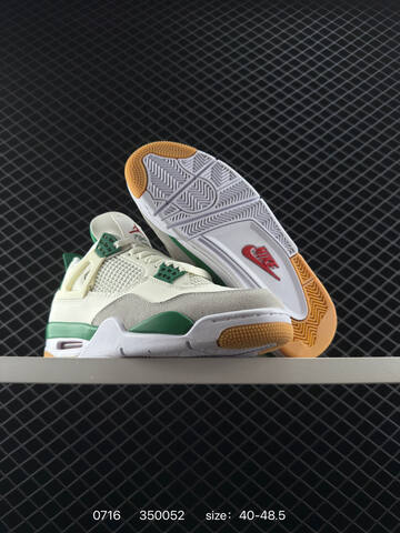 Jordan Air Jordan 4 Retro Sail Grey Green White Gum EU 40-48 5 Basketball Shoe - Men's (BS-81056)