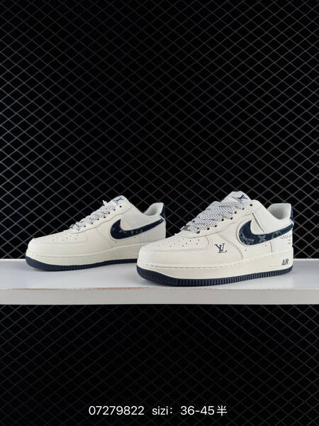 Nike Air Force 1 07 LV8 off white dark blue EU 36-45 lifestyle