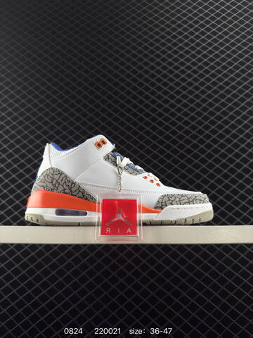 Jordan Air Jordan 3 Retro White Grey Orange Blue Black EU 36-47 Basketball Shoe - Unisex (BS-80843)