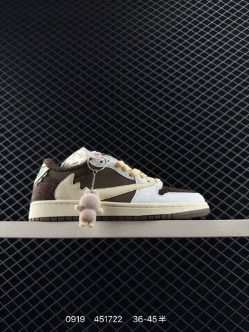 Jordan Air Jordan 1 Low Brown White Cream Dark Brown EU 36-45 Sneaker - Unisex (BS-80680)