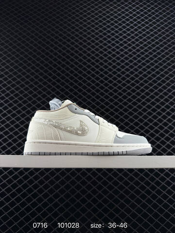 Jordan Air Jordan 1 Low Off White Light Grey Silver EU 36-46 Sneaker - Unisex (BS-81059)