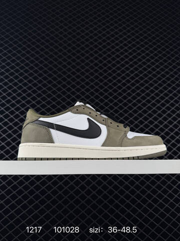Jordan Air Jordan 1 Retro Low OG HQ6998-200 White Olive Black Sail EU 36-48 5 Sneaker - Unisex (BS-80043)