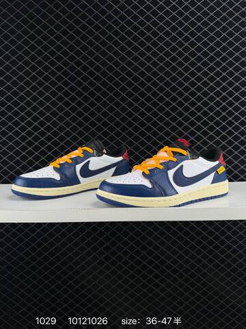 Jordan Air Jordan 1 Low White Navy Blue Red Yellow Cream EU 36-47 Sneaker - Unisex (BS-80402)