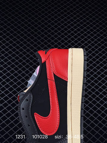 Jordan Air Jordan 1 Low OG Travis Scott x Fragment Design Black Red Cream EU 36-48 5 Sneaker - Unisex (BS-79934)