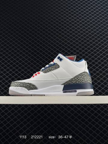 Jordan Air Jordan 3 Retro White Navy Red Grey EU 36-47 Basketball Shoe - Unisex (BS-80291)