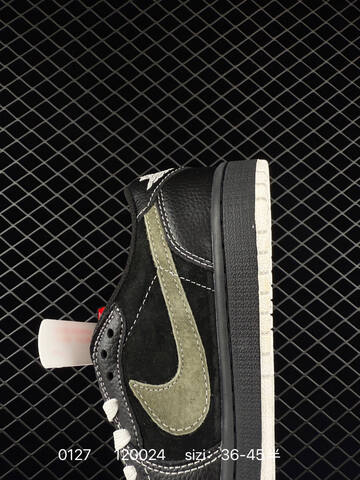 Jordan Air Jordan 1 Low Travis Scott DIY Black Olive White EU 36-45 Sneaker - Unisex (BS-79754)