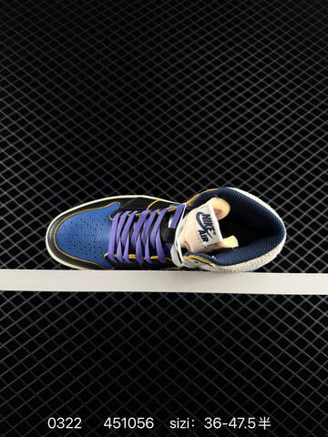 Jordan Union LA x Fragment Design x Air Jordan 1 Retro High OG Sport Royal Black Blue White Purple Cream EU 36-47 5 Sneaker - Unisex (BS-79626)
