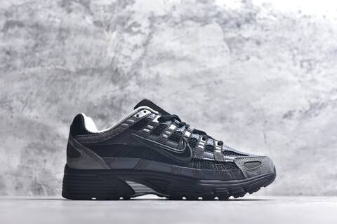 Nike P-6000 Black Dark Grey Silver Running Shoe (BS-59650)