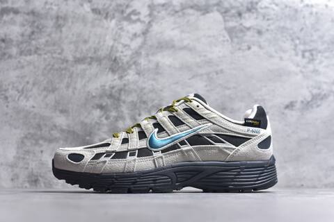 Nike P-6000 Light Grey Black Blue Yellow Running Shoe (BS-59668)