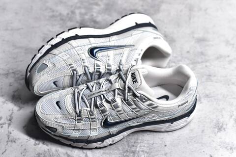 Nike P-6000 White Silver Navy Light Blue Running Shoe (BS-59688)