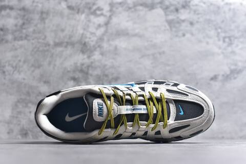 Nike P-6000 Light Grey Black Blue Yellow Running Shoe (BS-59668)