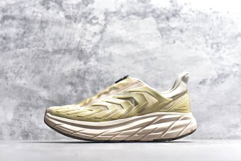 HOKA ONE ONE Project Clifton Beige Pale Yellow Off White Black Running Shoe Running Sneakers (BS-59542)