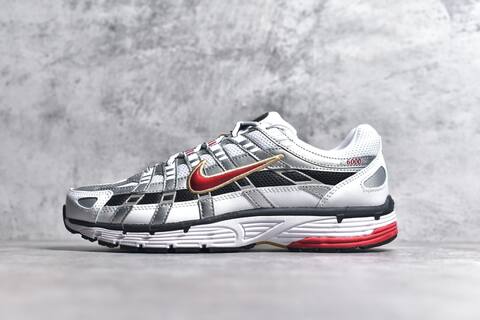 Nike P-6000 White Silver Red Black Gold Running Shoe (BS-59689)