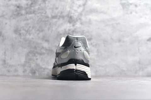 Nike P-6000 Metallic Silver Off White Black Running Shoe (BS-59686)