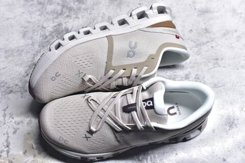 On Running Cloud X4 Beige White Dark Purple Running Shoe Running Sneakers (BS-59773)