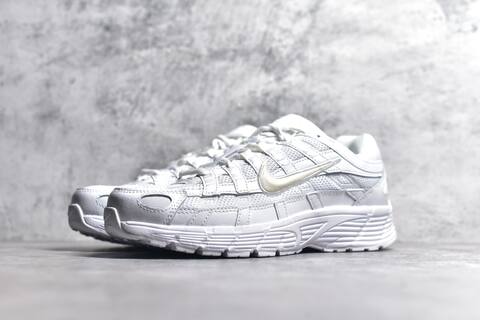 Nike P-6000 White Light Grey Cream Running Shoe (BS-59690)
