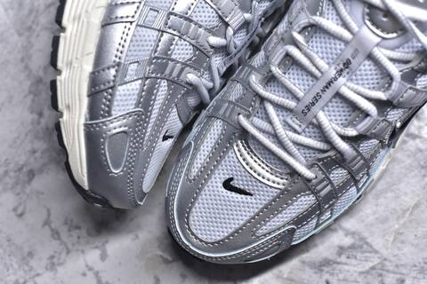 Nike P-6000 Metallic Silver White Black Sail Running Shoe (BS-59673)