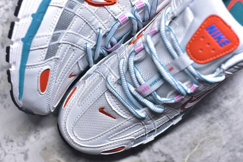 Nike P-6000 White Silver Orange Blue Pink Running Shoe (BS-59653)