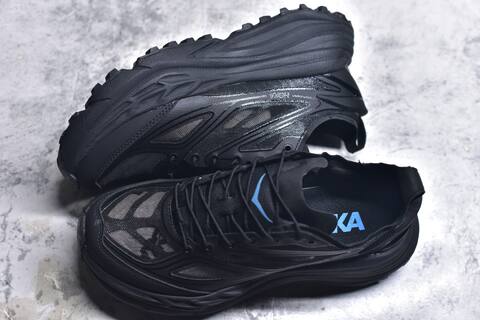 HOKA ONE ONE Stinson 7 Black Blue Running Shoe Running Sneakers (BS-59793)