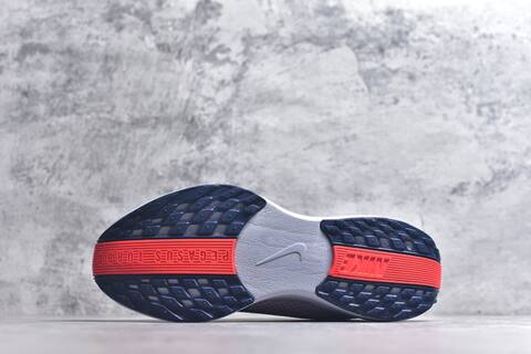 Nike REACTX PEGASUS Plus Light Grey Navy Blue Bright Red White Running Shoe (BS-59554)