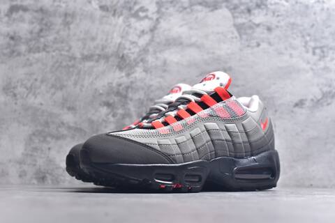 Nike Air Max 95 Grey Black White Bright Red Sneaker (BS-59630)
