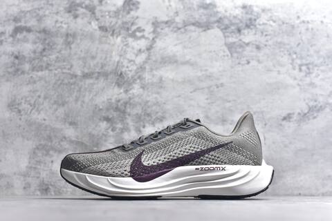 Nike REACTX PEGASUS Plus Grey Dark Purple White Black Running Shoe (BS-59555)