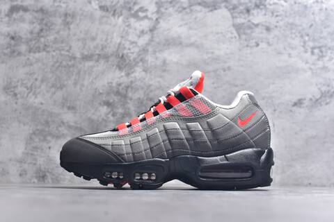 Nike Air Max 95 Grey Black White Bright Red Sneaker (BS-59630)