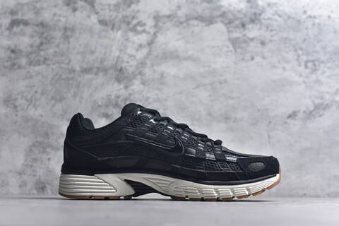 Nike P-6000 Black Gold White Gum Brown Running Shoe (BS-59661)