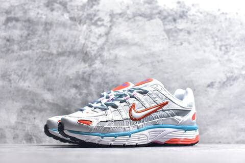 Nike P-6000 White Silver Orange Blue Pink Running Shoe (BS-59653)