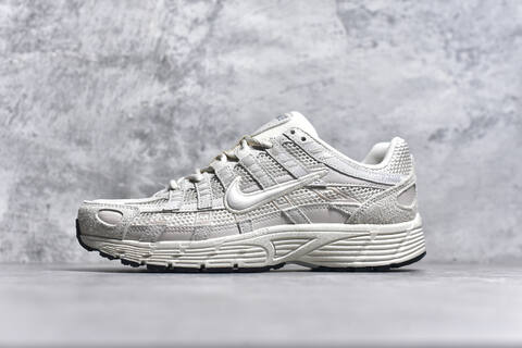 Nike P-6000 Light Beige Off White Silver Black Running Shoe (BS-59680)