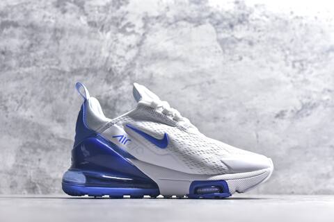 Nike Air Max 270 Premium IO9884-107 White Royal Blue Silver Running Shoe (BS-59818)