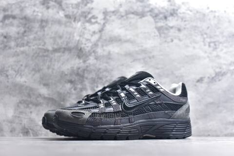 Nike P-6000 Black Dark Grey Silver Running Shoe (BS-59650)